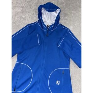 womens footjoy full zip jacket blue‎ hood golf outdoor medium